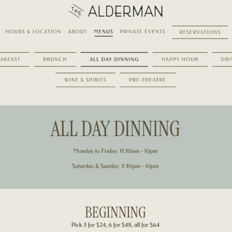 a menu of a restaurant